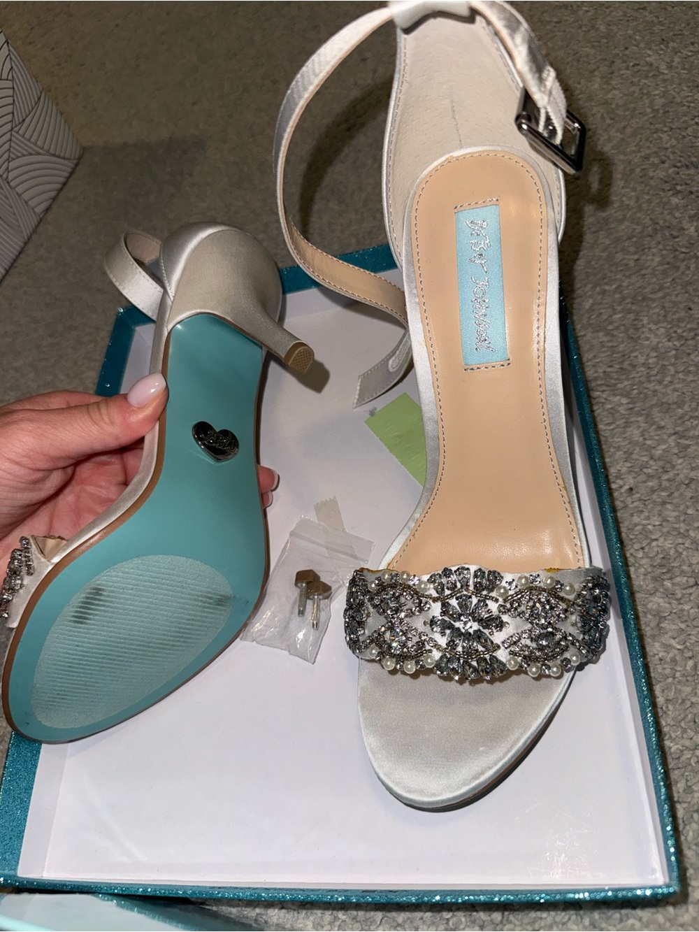 Betsey Johnson Blue Bottom Heels